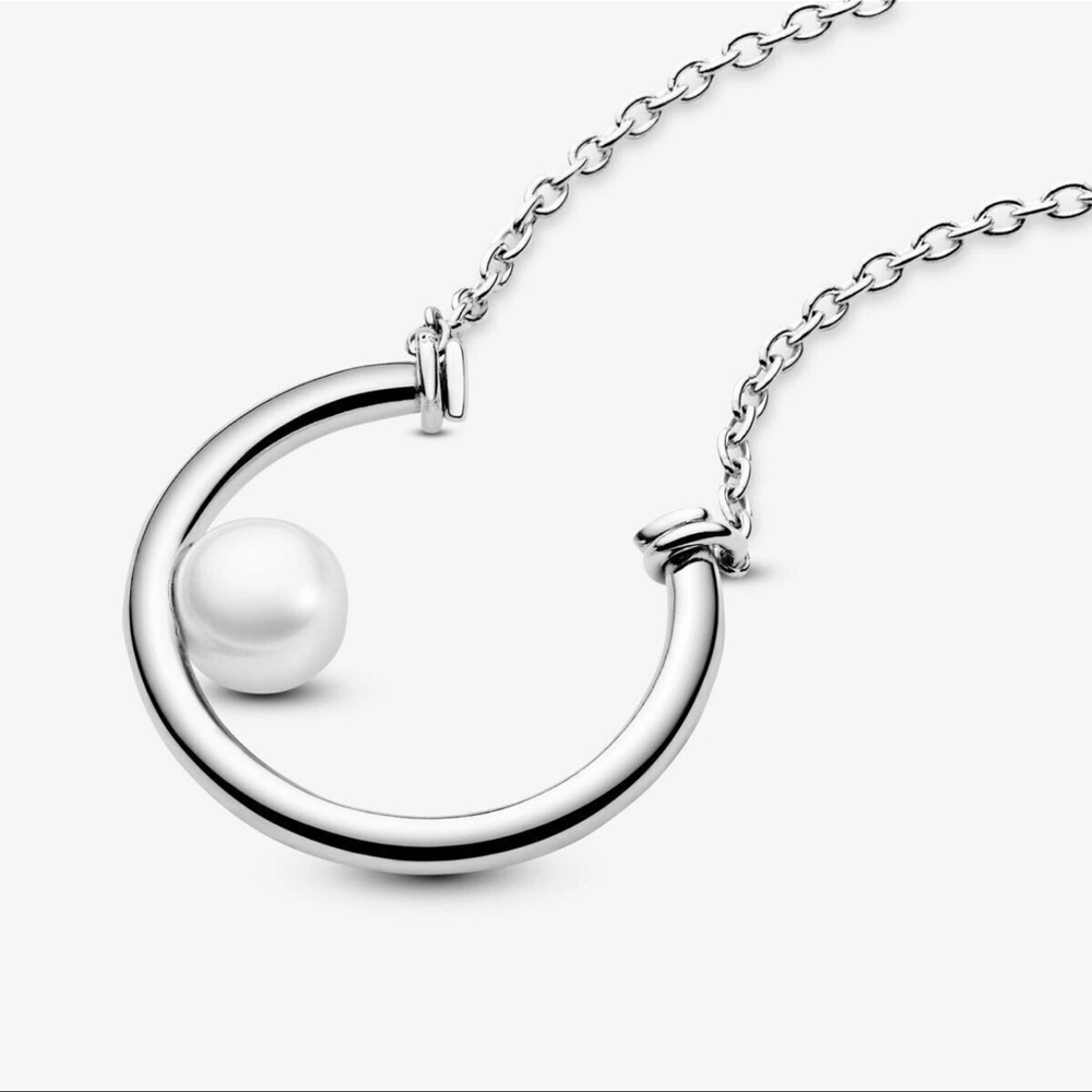 Pandora Silver Necklace with White Pearl Pendant - Picture 5 of 6